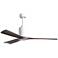 60" Patricia-3 Gloss White LED Ceiling Fan w/ Walnut Blades