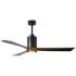 60" Patricia-3 Matte Black LED Ceiling Fan w/ Walnut Blades