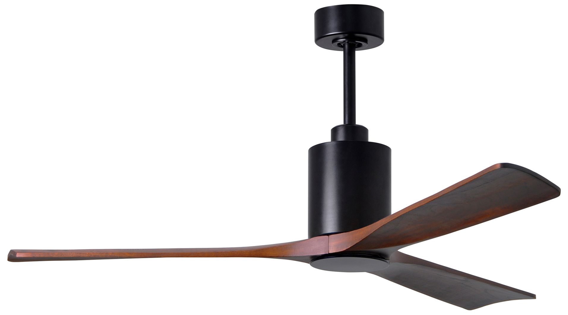 Image 2 60" Patricia-3 Matte Black LED Ceiling Fan w/ Walnut Blades more views