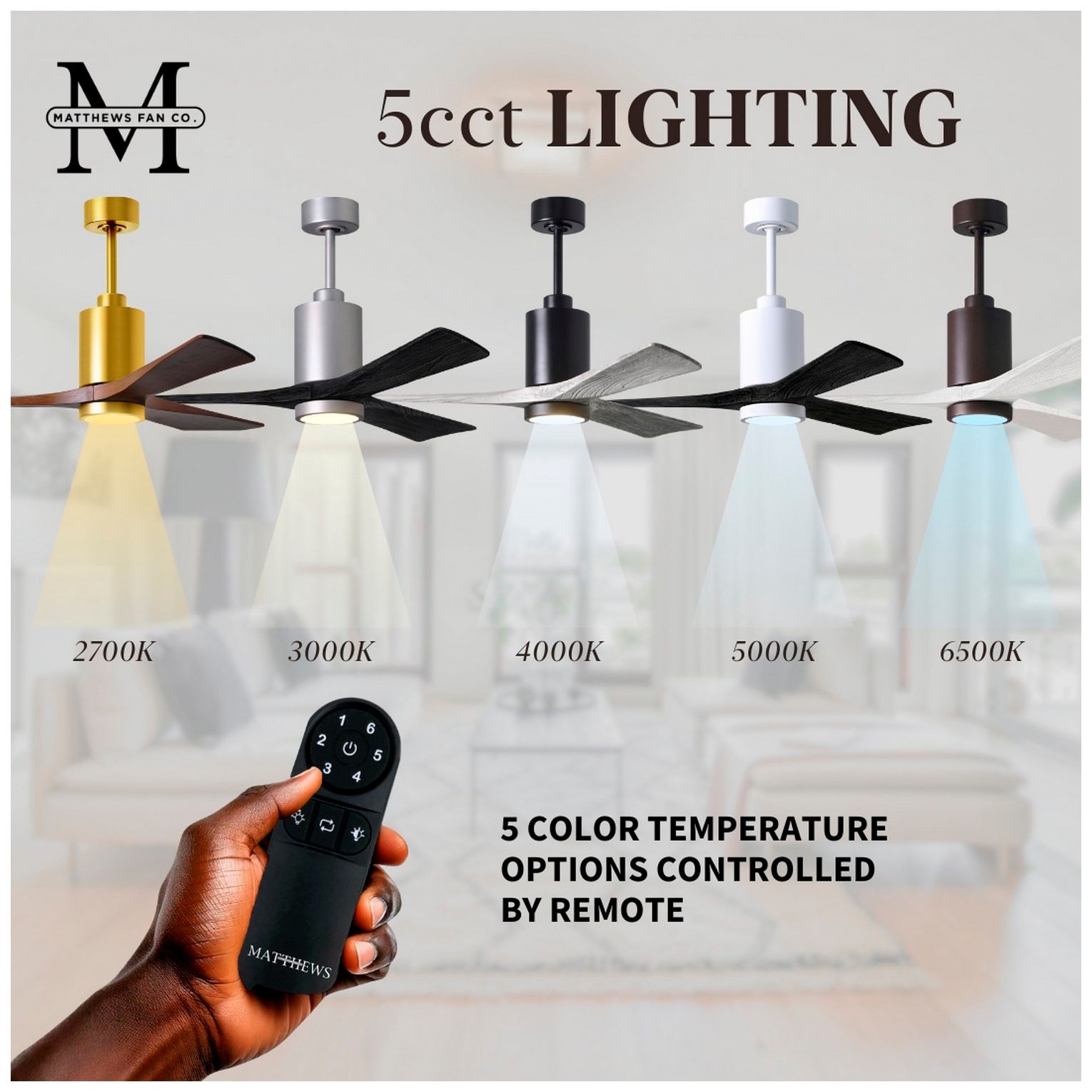 60" Patricia-3 Matte Black LED Ceiling Fan w/ Walnut Blades