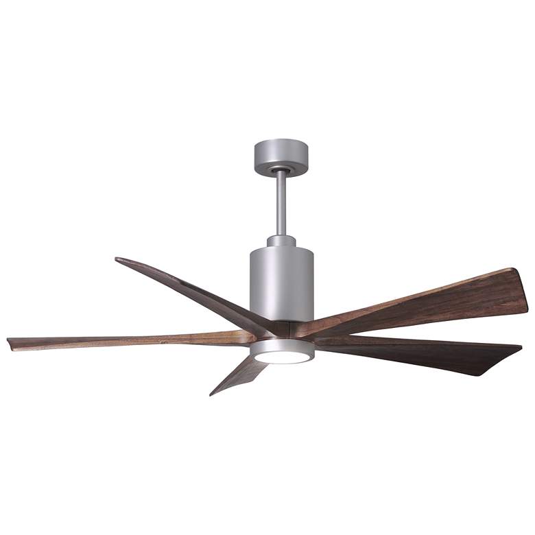 Image 1 60" Patricia-5 Brushed Nickel and Walnut LED Ceiling Fan