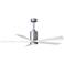 60" Patricia-5 Brushed Nickel and White LED Ceiling Fan