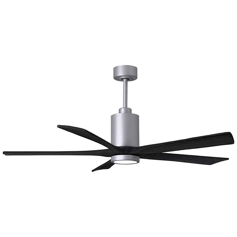 Image 1 60" Patricia-5 Brushed Nickel Ceiling Fan with Black Blades