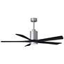 60" Patricia-5 Brushed Nickel Ceiling Fan with Black Blades