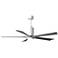 60" Patricia-5 Gloss White and Barn Wood LED Ceiling Fan