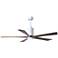 60" Patricia-5 Gloss White LED Ceiling Fan w/ Walnut Blades