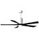 60" Patricia-5 Gloss White LED Ceiling Fan with Black Blades