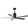 60" Patricia-5 Textured Bronze and Barn Wood LED Ceiling Fan