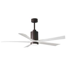60" Patricia-5 Textured Bronze and White LED Ceiling Fan