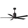 60" Patricia-5 Textured Bronze Ceiling Fan w/ Black Blades