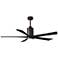 60" Patricia-5 Textured Bronze Ceiling Fan w/ Black Blades