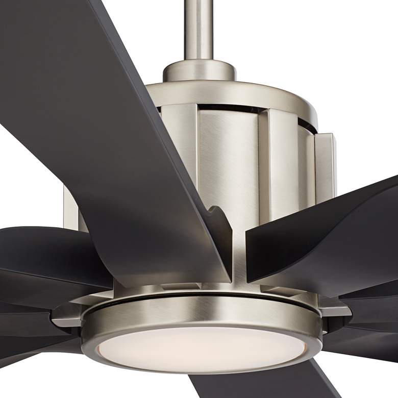 Image 3 60" Possini Defender Brushed Nickel Damp LED Ceiling Fan with Remote more views