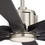 3_60" Possini Defender Brushed Nickel Damp LED Ceiling Fan with Remote more views