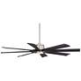 6_60" Possini Defender Brushed Nickel Damp LED Ceiling Fan with Remote more views