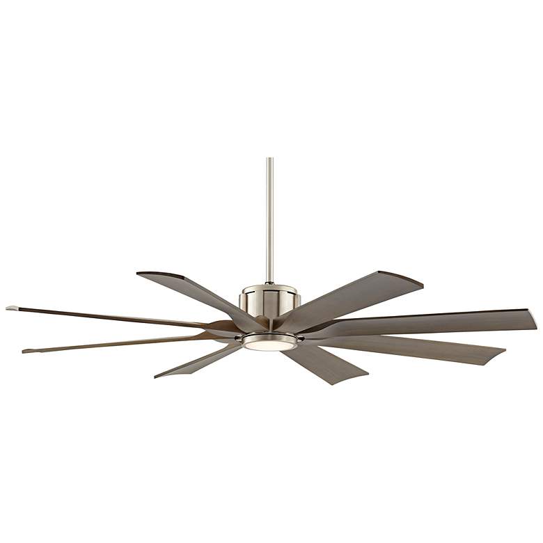 Image 7 60 inch Possini Defender Brushed Nickel Damp LED Ceiling Fan with Remote more views