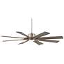 60" Possini Defender Brushed Nickel Damp LED Ceiling Fan with Remote in scene
