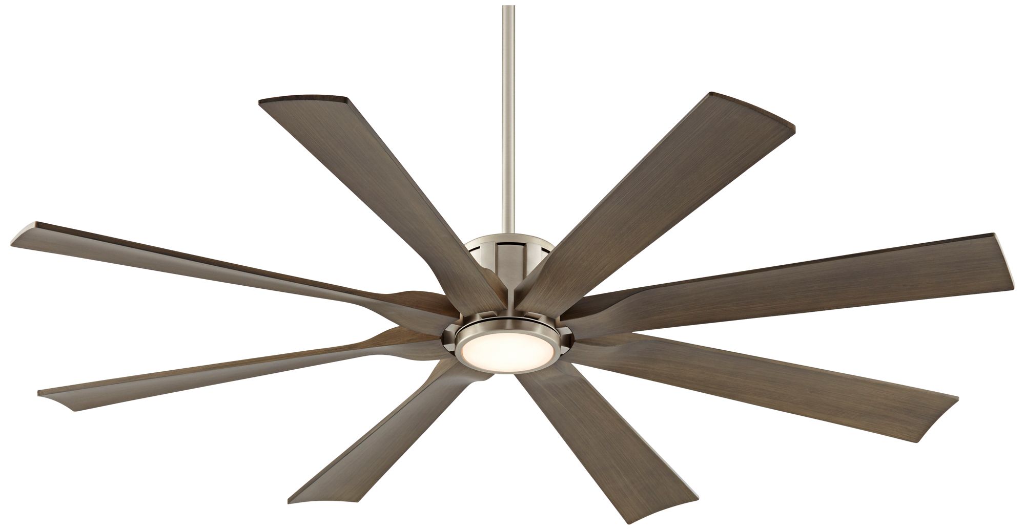 60" Possini Defender Brushed Nickel Damp LED Ceiling Fan with Remote in scene