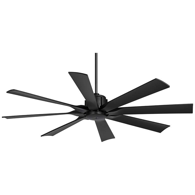 Image 2 60" Possini Defender Matte Black Damp Ceiling Fan with Remote