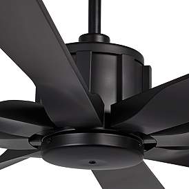 Image3 of 60" Possini Defender Matte Black Damp Ceiling Fan with Remote more views