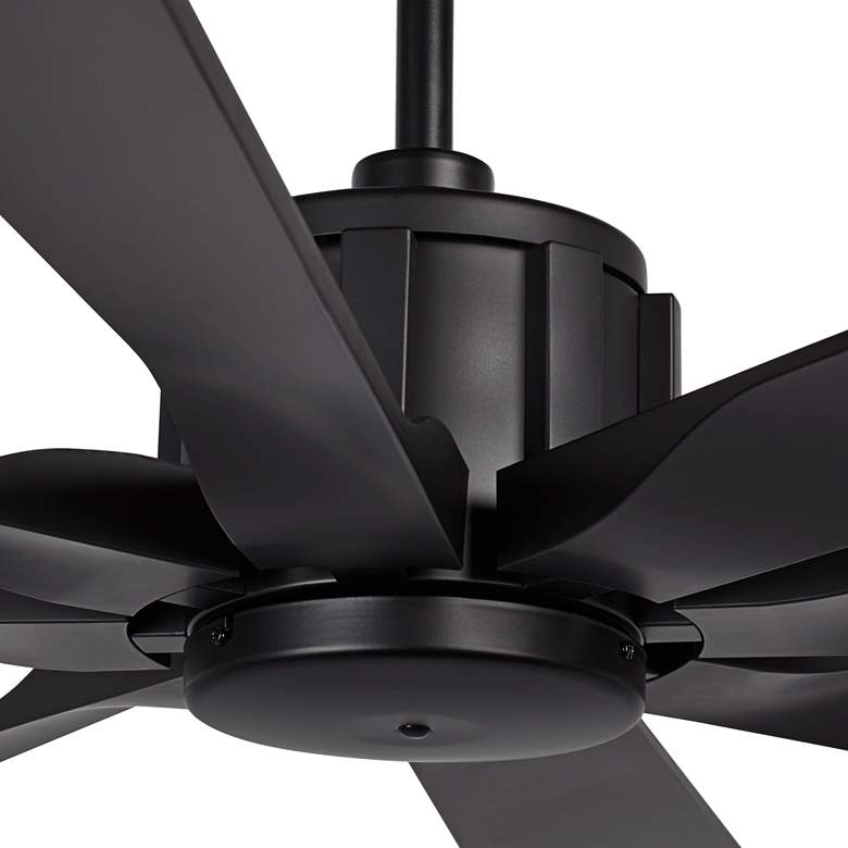 Image 3 60" Possini Defender Matte Black Damp Ceiling Fan with Remote more views