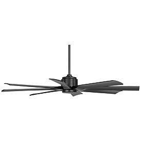 Image5 of 60" Possini Defender Matte Black Damp Ceiling Fan with Remote more views