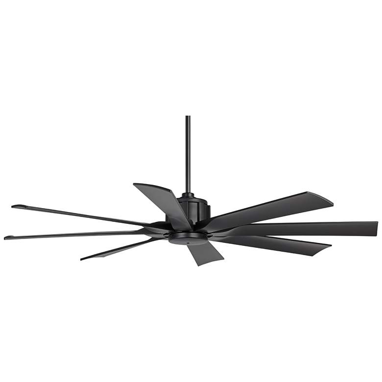 Image 6 60" Possini Defender Matte Black Damp Ceiling Fan with Remote more views
