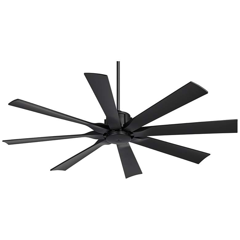 Image 7 60" Possini Defender Matte Black Damp Ceiling Fan with Remote more views