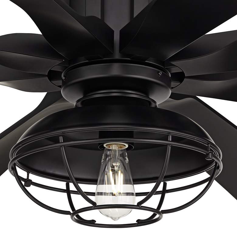 Image 3 60 inch Possini Defender Matte Black Damp LED Ceiling Fan with Remote more views