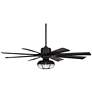 60" Possini Defender Matte Black Damp LED Ceiling Fan with Remote