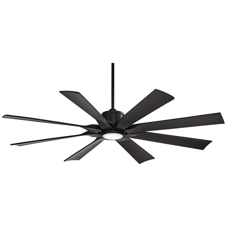 Image 2 60 inch Possini Defender Matte Black Damp LED Ceiling Fan with Remote