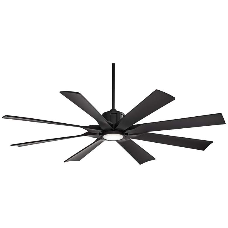 Image 2 60" Possini Defender Matte Black Damp LED Ceiling Fan with Remote
