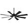 60" Possini Defender Matte Black Damp LED Ceiling Fan with Remote