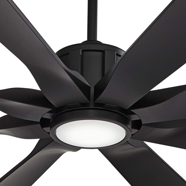 Image 3 60" Possini Defender Matte Black Damp LED Ceiling Fan with Remote more views