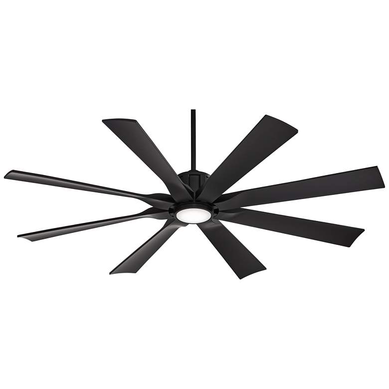 Image 6 60" Possini Defender Matte Black Damp LED Ceiling Fan with Remote more views