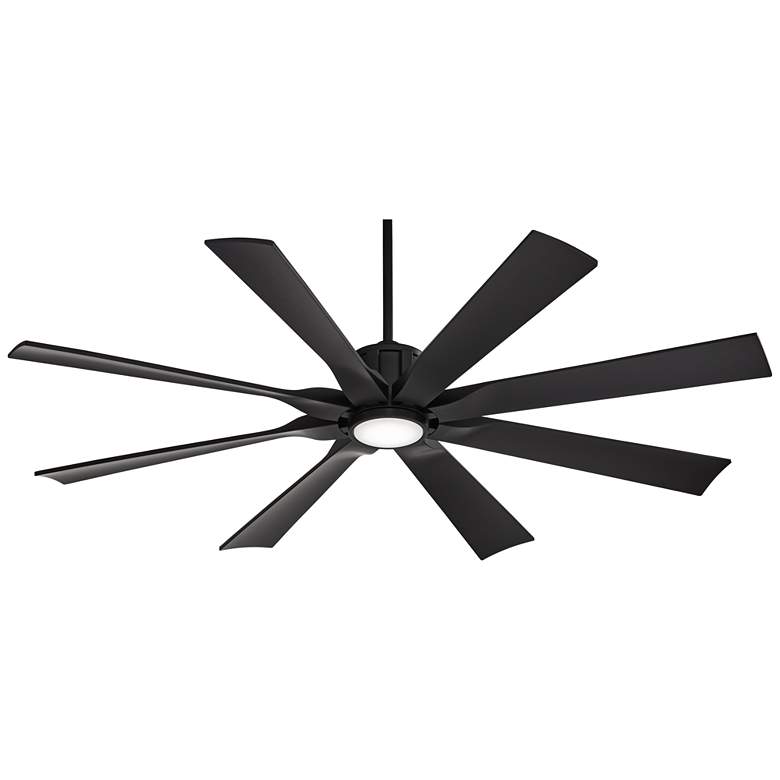 Image 6 60 inch Possini Defender Matte Black Damp LED Ceiling Fan with Remote more views