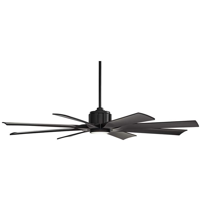 Image 7 60" Possini Defender Matte Black Damp LED Ceiling Fan with Remote more views
