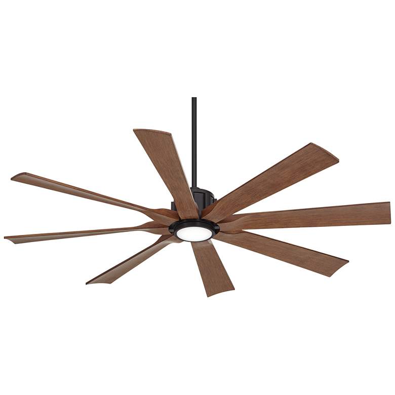 Image 5 60" Possini Defender Matte Black Damp LED Ceiling Fan with Remote more views