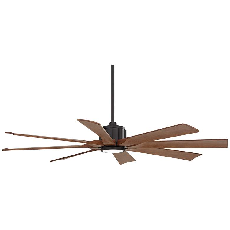 Image 6 60" Possini Defender Matte Black Damp LED Ceiling Fan with Remote more views