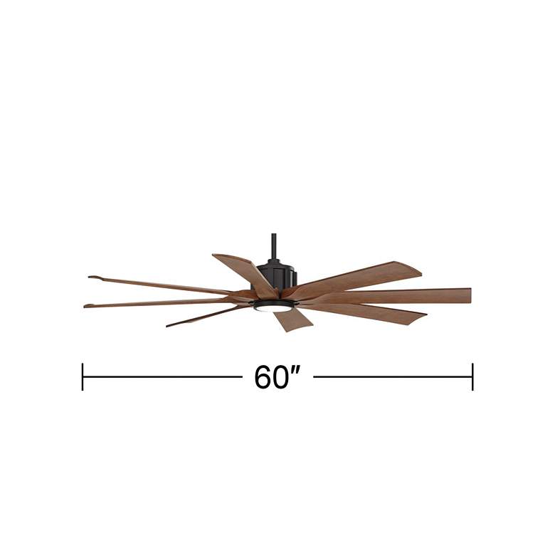 Image 7 60" Possini Defender Matte Black Damp LED Ceiling Fan with Remote more views