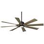 2_60" Possini Defender Matte Black Damp LED Ceiling Fan with Remote