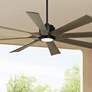 1_60" Possini Defender Matte Black Damp LED Ceiling Fan with Remote