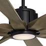 3_60" Possini Defender Matte Black Damp LED Ceiling Fan with Remote more views