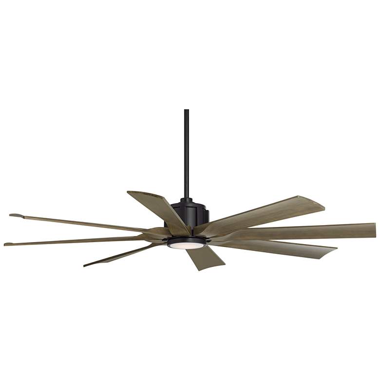 Image 6 60" Possini Defender Matte Black Damp LED Ceiling Fan with Remote more views