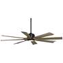 6_60" Possini Defender Matte Black Damp LED Ceiling Fan with Remote more views