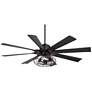 2_60" Possini Defender Matte Black LED Ceiling Fan with Remote
