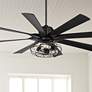 1_60" Possini Defender Matte Black LED Ceiling Fan with Remote