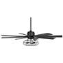 60" Possini Defender Matte Black LED Ceiling Fan with Remote