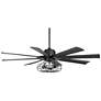6_60" Possini Defender Matte Black LED Ceiling Fan with Remote more views