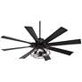 7_60" Possini Defender Matte Black LED Ceiling Fan with Remote more views