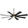 60" Possini Defender Soft Brass/Black Damp LED Ceiling Fan with Remote